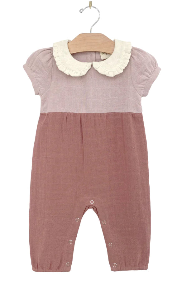 SHORT SLEEVE SOFT ROSE ROMPER