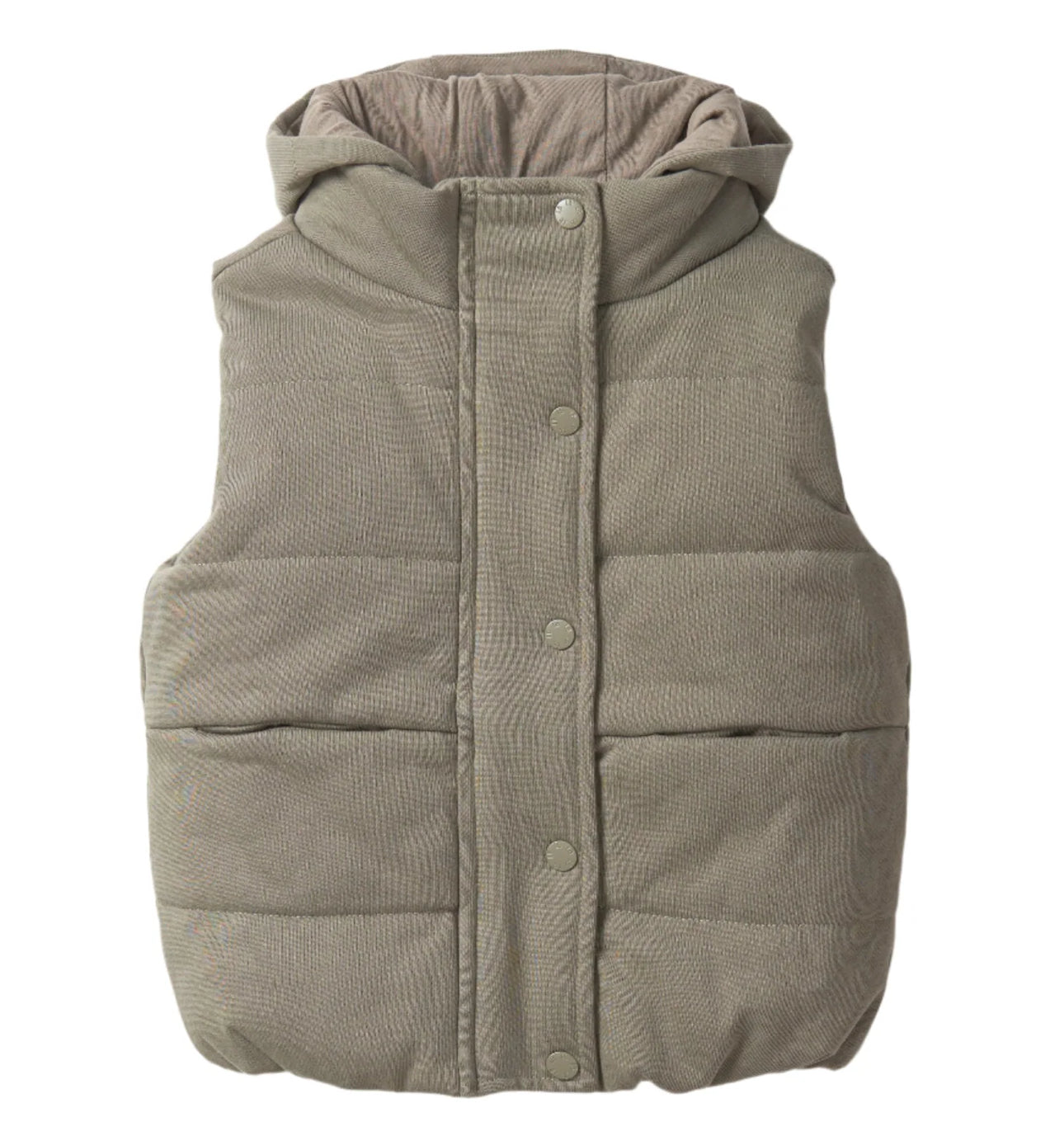 HOODED PUFFER VEST - ARMY GREEN