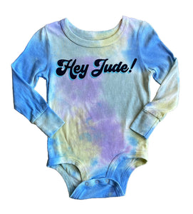 HEY JUDE TIE DYE LONG SLEEVE ONESIE